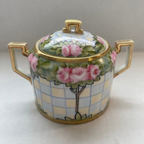 Vintage hand painted Nippon Lidded pot. Japan. Excellent condition. - Picture 10 of 11